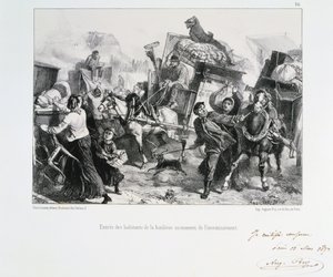 Obyvatelé předměstí přijíždějící do Paříže předtím, než Prusové obléhají město, 1870 1872 od Auguste Bry