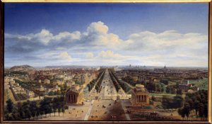 Pohled na Paříž převzatý z Arc de Triomphe de l