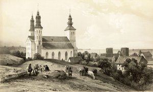 Kostel svaté Marie ve Wisby od Auguste Etienne Francois Mayer