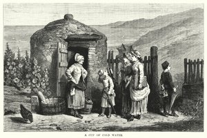 Šálek studené vody (rytina) od Auguste Francois (after) Laby