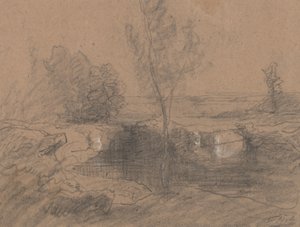 Krajina, cca 1853-65 (tužka a pero na papíře)