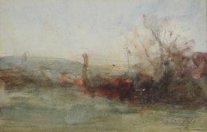 Krajina, asi 1853-65 (akvarel na papíře)