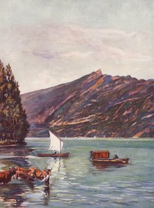 Francie: Lac Du Bourget (barevná litografie)