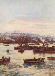 Zlatý roh, Turecko (barevná litografie) od Auguste Gerardin