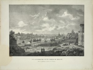 Přes řeku Yauza v Moskvě, c. 1830 od Auguste Jean Baptiste Antoine Cadolle
