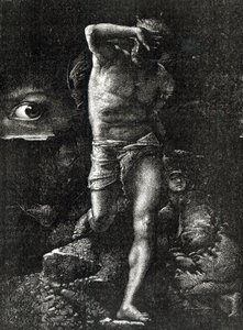 Svědomí aneb The Eye Watching Cain z „La Legende des Siecle“ od Victora Huga (1802-85) od Auguste Joliet