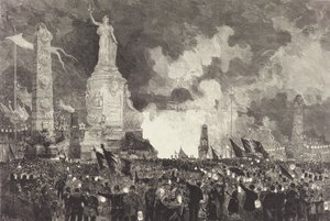 14. července. Osvětlení Place de la République, 1883. od Auguste Lepere
