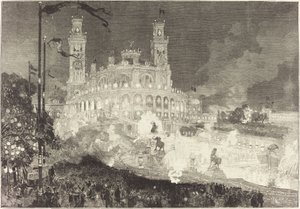 14. července. Osvětlení paláce Trocadero od Auguste Lepere