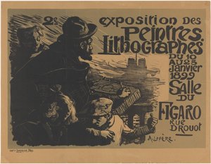 Plakát k druhé výstavě Peintres Lithographes 2. expozice des peintres litografes (název na předmětu) od Auguste Lepere