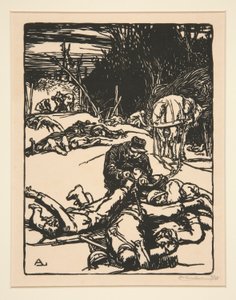 Apr?s le combat (After the Battle), z La Guerre de 1914, první série, č.14 od Auguste Lepere