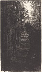 Schodiště vyřezávané rue Boutebrie od Auguste Lepere