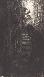 Vyřezávané schodiště rue Boutebrie, vydáno 1901. od Auguste Lepere