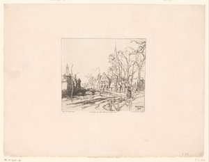 Pohled na most v Beguinage v Bruggách Le pont du Beguinage à Bruges (název na objektu) od Auguste Lepere