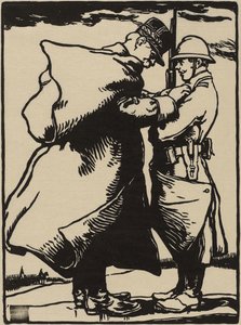 Joffre, otec vojáka (dřevořez na japonském morušovém papíře) od Auguste Lepere