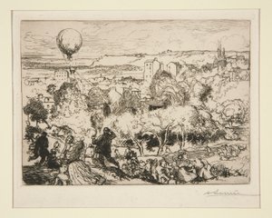 Padající balón, v Pr?-Saint-Gervais (The Falling Balloon, in Pre-Saint-Gervais) od Auguste Lepere