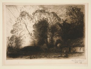 Chata? Rousseau (Vend?e) (chata v Rousseau [Vendee]) od Auguste Lepere