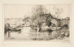 La masure inond?e (Vend?e) (The Flooded Hovel [Vendee]) od Auguste Lepere