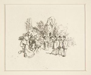 Lady Riding Cow, Other Figures, and Elephant od Auguste Lepere