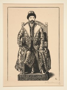 Le Csar en kostým de sacre (Car v korunovačních šatech), z La Guerre de 1914, první série, č.3 od Auguste Lepere