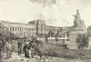 Ruiny paláce Tuileries před jejich demolicí, 1883. od Auguste Lepere