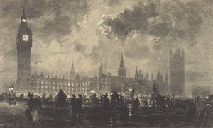 Parlament v 9 hodin večer - Londýn Parlament v 9 hodin večer - Londýn, 1890. od Auguste Lepere