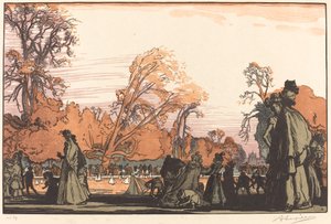 Rybník v Tuileries (Le bassin des Tuileries) od Auguste Lepere