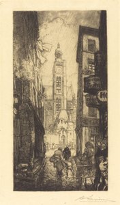Rue de la Montagne-Sainte-Genevieve, Paříž od Auguste Lepere