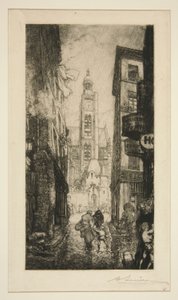 Rue de la Montagne Sainte-Geneviève, Paříž od Auguste Lepere