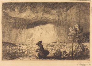 Bouře na Duně, Vendee od Auguste Lepere
