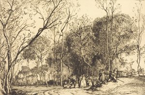 Léto v Saint-Martin, minulé svatby Ete de la Saint-Martin, la noce qui passe, 1908. od Auguste Lepere