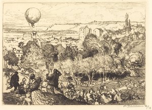 Padající balón v Pre-Saint-Gervais od Auguste Lepere