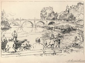 Napajedlo v Pont Marie, 1915 od Auguste Louis Lepère