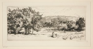 Vesnice Villeneuve-sur-Bellot (Seine-et-Marne) od Auguste Lepere