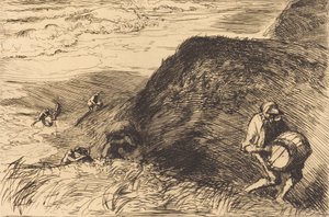 Vrakoviště, Saint-Jean-de-Monts Looters vraků, Saint-Jean-de-Monts, 1915. od Auguste Lepere