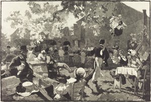Cabaret du Coq de Bruyère v Bois de Meudon od Auguste Lepère after Daniel Vierge