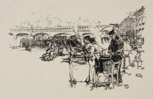 Přístaviště omnibusových lodí od Auguste Louis Lepère