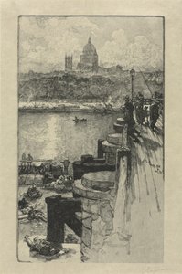 [Rybáři na molu, Paříž] od Auguste Louis Lepère