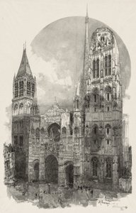 Ilustrovaný Rouen: Katedrála v Rouenu od Auguste Louis Lepère