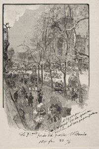 Boulevards, poblíž Porte St. Denis od Auguste Louis Lepère