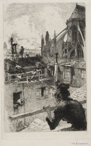 Na střechách poblíž Notre Dame od Auguste Louis Lepère