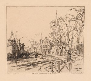 Beguinage Bridge v Bruggách od Auguste Louis Lepère