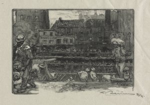 Vykladače sádry (Canal St. Martin) od Auguste Louis Lepère