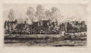 Amiens, břehy Sommy od Auguste Louis Lepère