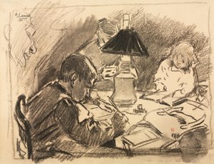 Kolem lampy, 1888. od Auguste Louis Lepère