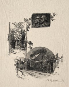Vstup do dílny Rousseau a Maison de Millet od Auguste Louis Lepère