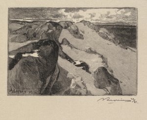 Les Fontainebleau: Arbonne, Le Gros Sablon Les Fontainebleau..., 1890. od Auguste Louis Lepère