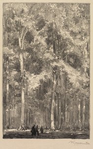 Fontainebleau Forest: Ráno, křižovatka cesty Forts de Marlotte od Auguste Louis Lepère