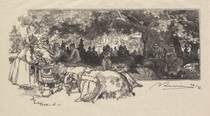 Fontainebleau Forest: Jídelna matky Pichardové od Auguste Louis Lepère