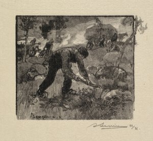 Fontainebleau Forest: Pulling the Heather od Auguste Louis Lepère