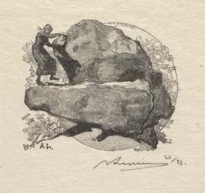 Fontainebleau Forest: Chvějící se skála od Auguste Louis Lepère